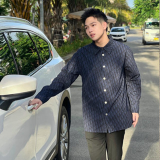 Áo Sơ Mi Nam DI.OR Họa Tiết Monogram Họa Tiết Chất Liệu Dày Dặn Cao Cấp Không Nhăn, Áo Sơ Mi DIOR Cao Cấp Hot Hit 2024
