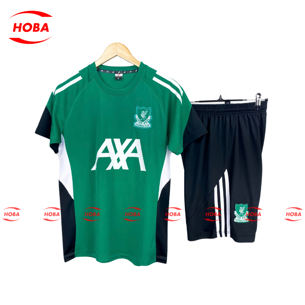 Bộ quần áo bóng đá, đồ đá banh nam nữ Liverpool xanh lý vải thun lạnh cao cấp 2025 JP