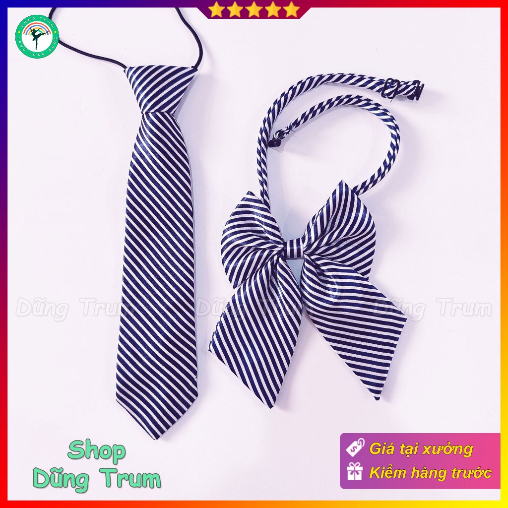 Cà Vạt Đồng Phục Học Sinh Và Nơ Đồng Phục Kẻ Sọc Cá Tính Cho Lớp Quay Chụp Kỷ Yếu