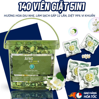  Hộp 140 viên giặt 5in1 hương hoa dịu nhẹ viên giặt xả thơm quần áo làm mềm  khử khuẩn 99% 