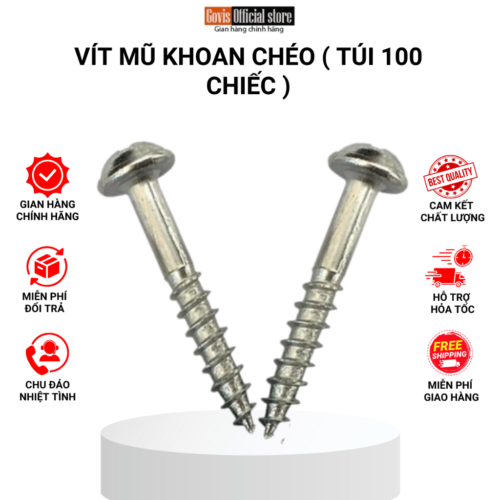 VÍT MŨ KHOAN CHÉO ( TÚI 100 CHIẾC )