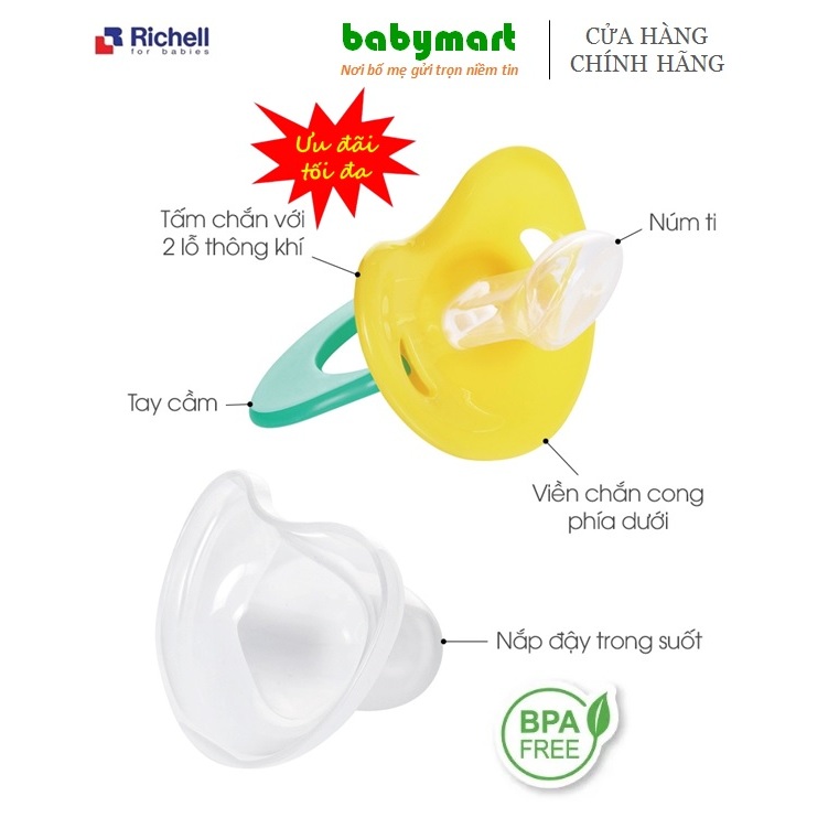 Ty ngậm đơn cho bé Richell size S-M-L