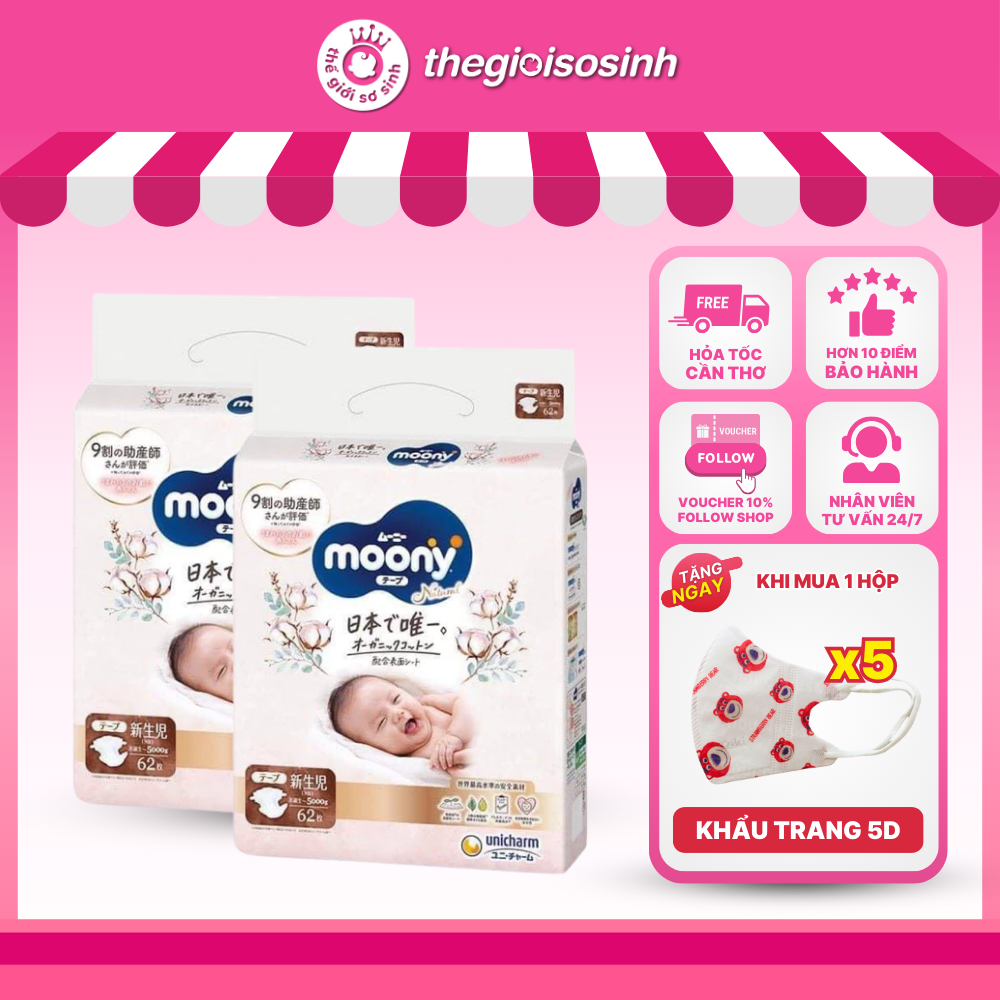 [✨QUÀ ĐƠN 0Đ] Bỉm - Tã Moony Natural Nội Địa Nhật Bản Cao Cấp, An Toàn, Lành Tính, Đủ Size