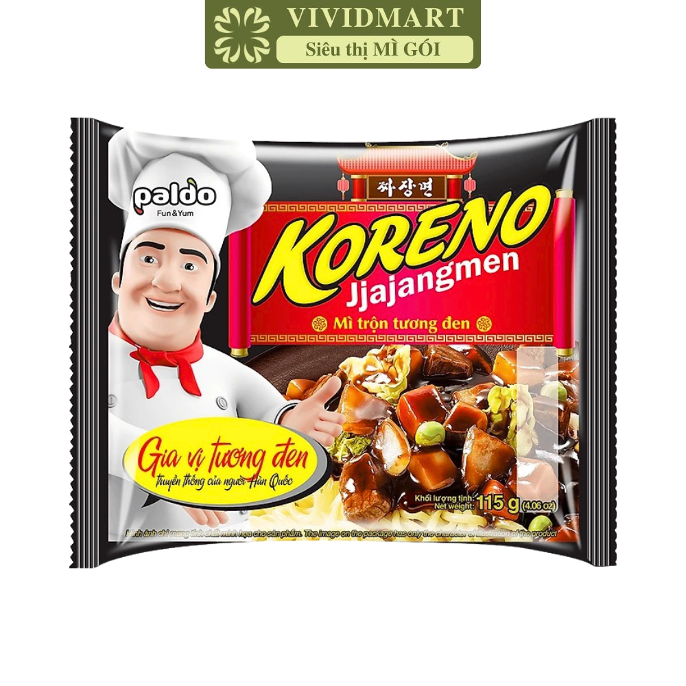 [GÓI LẺ] - PALDO - Mì trộn tương đen Koreno Jjajangmen, Mì Koreno Jjajangmen tương đen, Mì tương đen