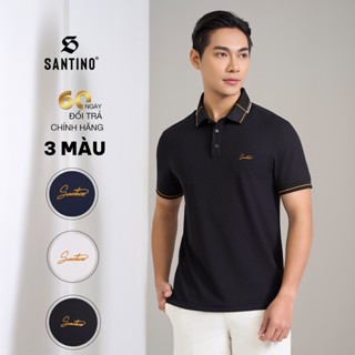 Áo Polo Nam Đen Cao Cấp vải Chống Nhăn, Regular Fit Thoải Mái, Sang Trong - Santino B938