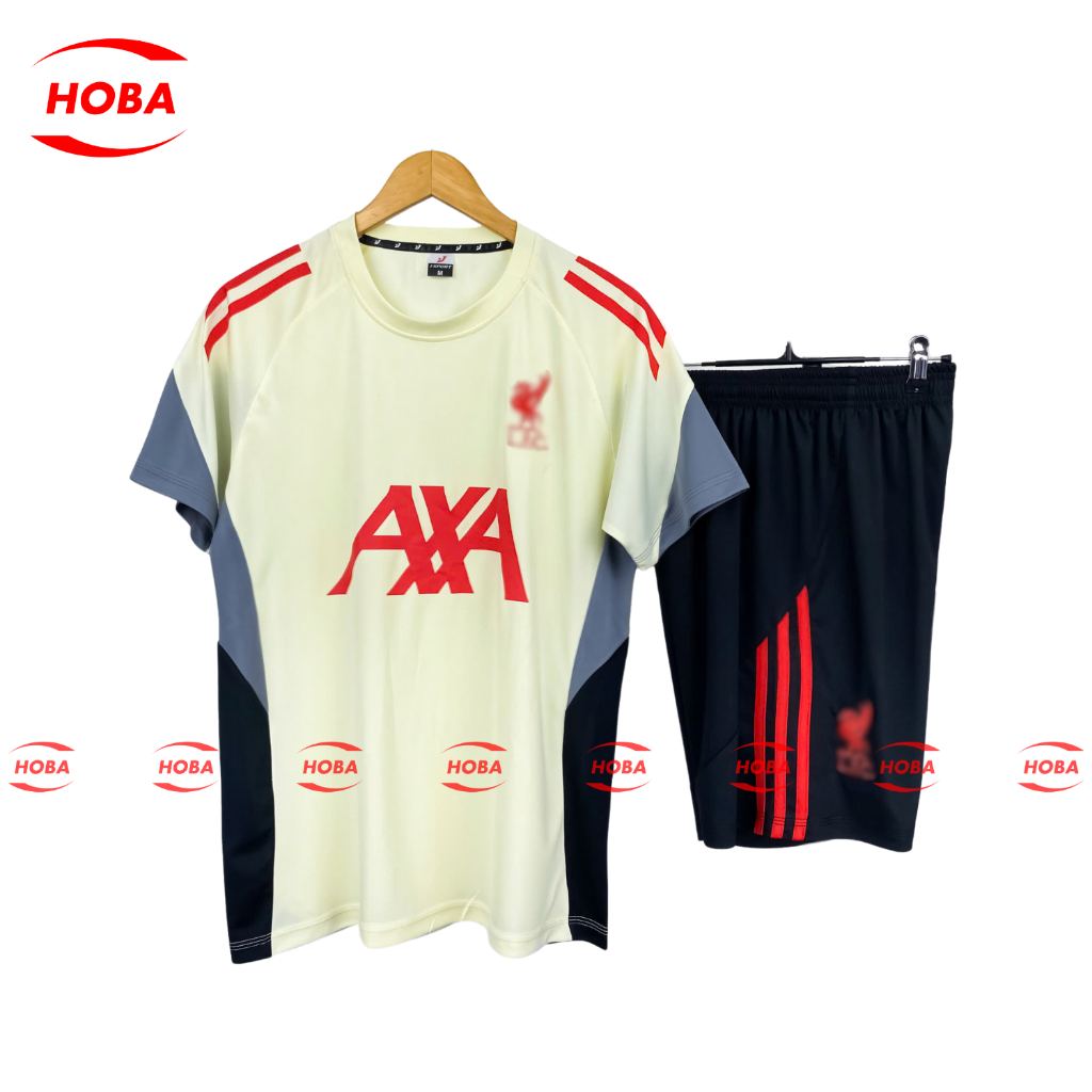 Bộ quần áo bóng đá, đồ đá banh nam nữ Liverpool kem vải thun lạnh cao cấp 25/26 JP