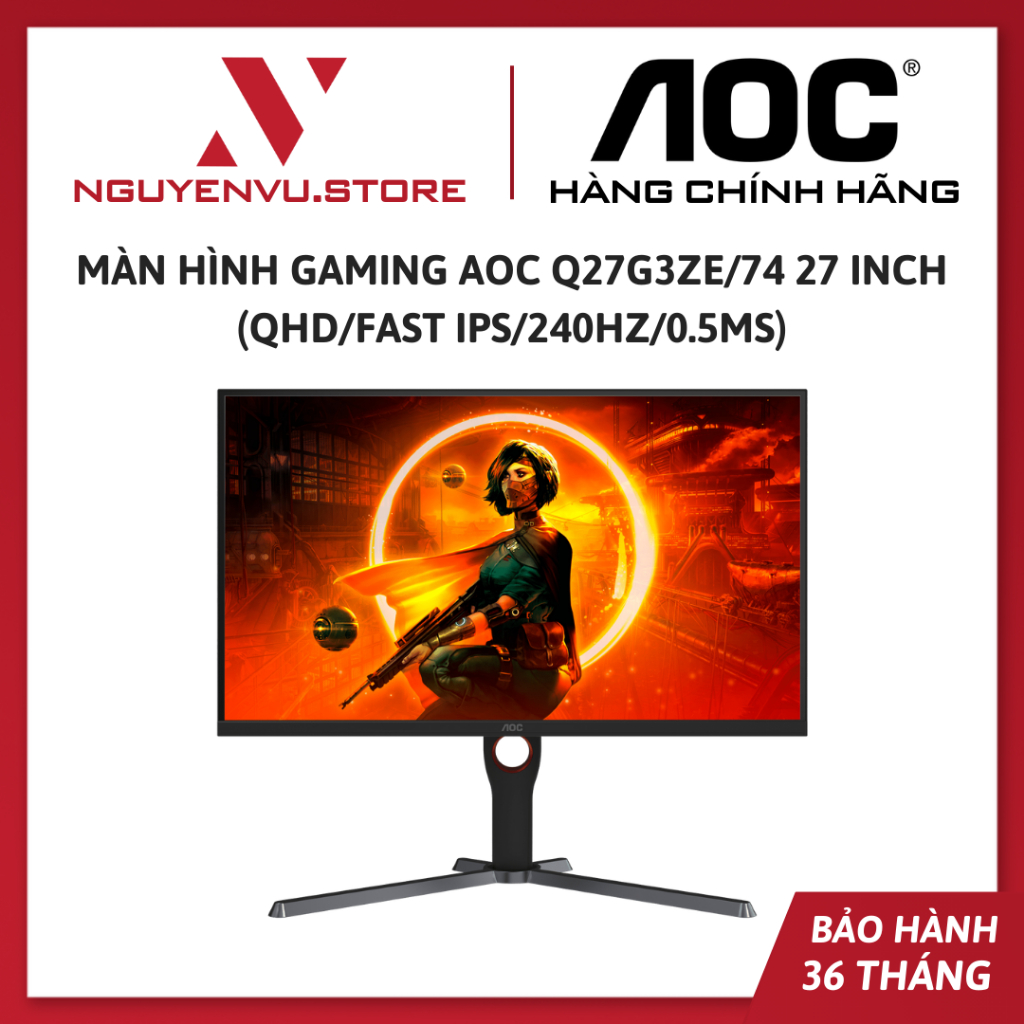 Màn hình Gaming AOC Q27G3ZE/74 27 inch (QHD/Fast IPS/240hz/0.5ms) - Hàng chính hãng
