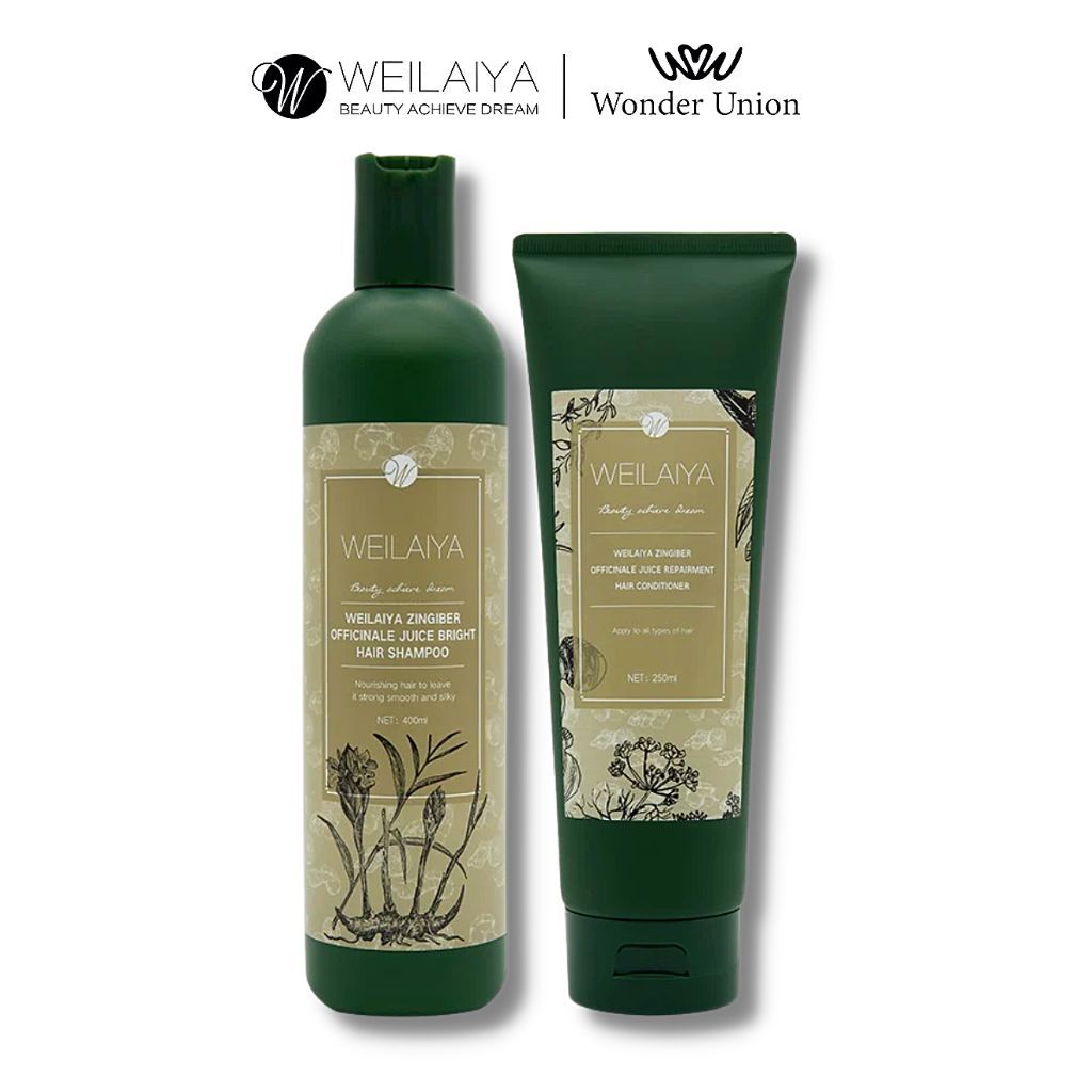 Cặp Dầu Gội Gừng Weilaiya, Giảm Rụng Kích Mọc Tóc Chính Hãng-Cặp Dầu Gội Gừng Hà Thủ Ô Weilaiya