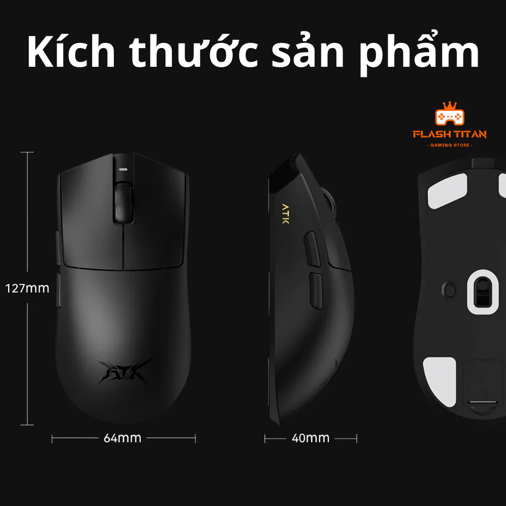 Chuột Máy Tính Không Dây ATK X1 | X1 pro - 3 Chế Độ Kết Nối - Chip PAW3950 - Có bản kèm dongle 8k | BigBuy360 - bigbuy360.vn