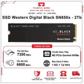 Ổ Cứng SSD Western Digital Black SN850X/ SN770 2TB/1TB M2 PCIe NVMe Gen 4x4 - Bảo hành 5 Năm