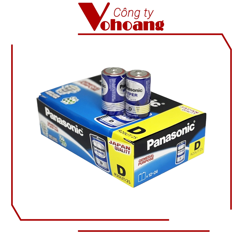 Hộp 24 pin D dùng cho bếp gas - Panasonic đại carbon - R20UT (Xanh)