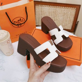   Thêm màu  Dép h nữ và sandal gót vuông chữ h cao cấp đế 7 phân 