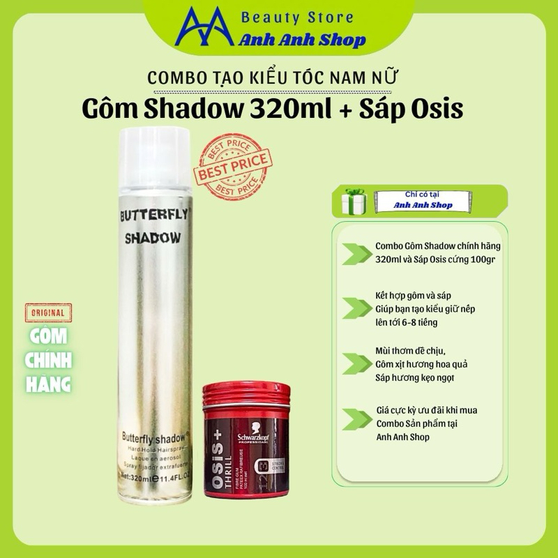 Combo Gôm Shadow 320ML và Sáp Osis