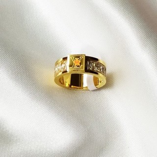 Nhẫn Nam Nữ Unisex Đính Đá Zircon Sang Trọng Titan Không Đen TT 2216