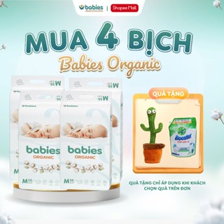   4 BỊCH  Combo 4 Bịch Tã Bỉm Babies Organic Mỏng Thoáng Siêu Thấm Hút Mềm Mịn Có Đủ Size NB S M L XL 2XL 3XL 