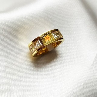 Nhẫn Nam Nữ Unisex Đính Đá Zircon Sang Trọng Titan Không Đen TT 2216