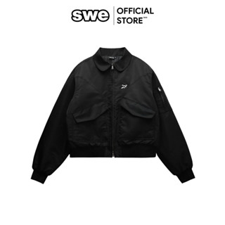 Áo Khoác Bomber Unisex Local Brand SWE BADGE BOMBER JACKET - Đen