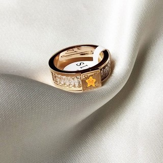 Nhẫn Nam Nữ Unisex Đính Đá Zircon Sang Trọng Titan Không Đen TT 2216