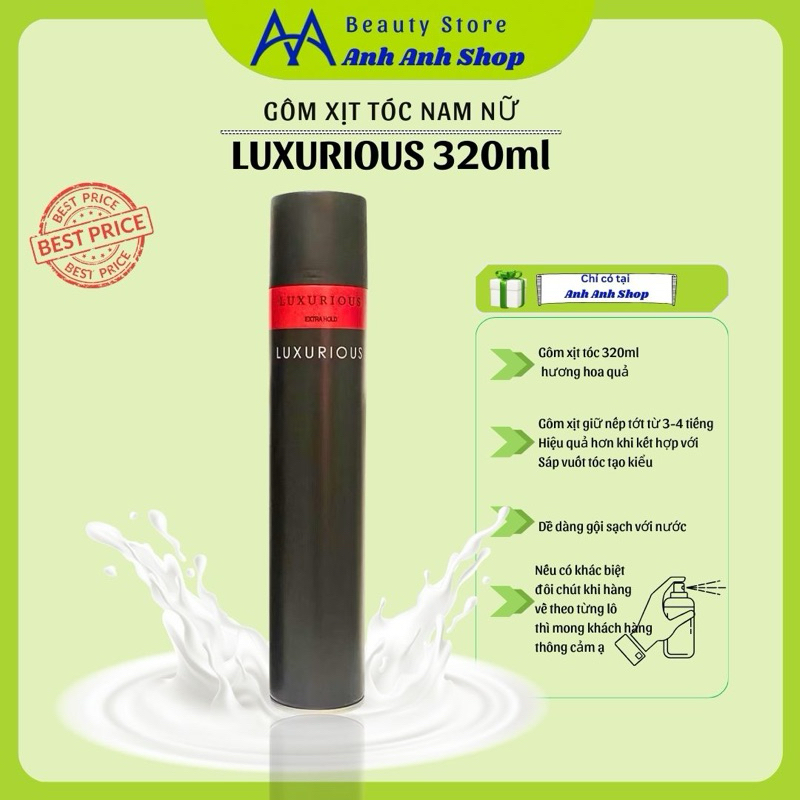 ✅GÔM XỊT TÓC LUXURIOUS 320ML CỰC THƠM