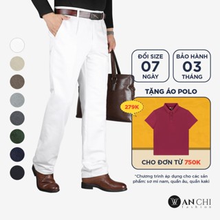 Quần kaki trắng dành cho nam trung niên chất vải cotton cao cấp ANCHI - ACKKcotton2023