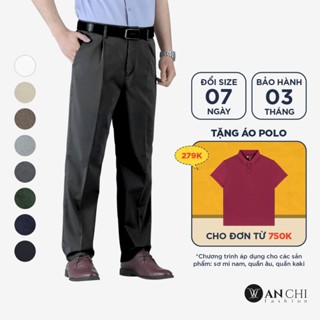 Quần kaki cotton trung niên nam cao cấp ANCHI ống suông co giãn - ACKKcotton2023