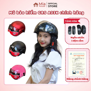 Mũ bảo hiểm nón nửa đầu có kính nam nữ GRS A33k, mũ bảo hiểm 1/2 chính hãng bảo hành 12 tháng MI-A house