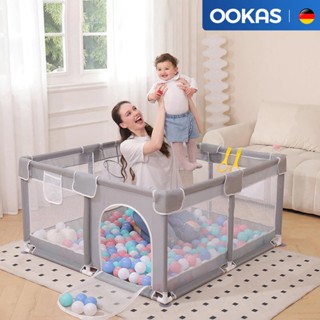  OOKAS Quây bóng cho bé an toàn cho bé chất liệu an toànGấp Gọn khung thép không gỉ 50 quả bóng 