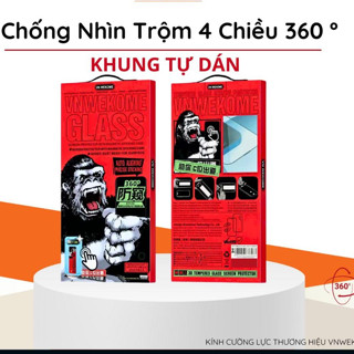  💖 Kính Cường Lực Chống Nhìn Trộm 4 chiều 360o Khung Tự Dán KK 058 IPHONE XS 11 12 13 14 15 16 16E 17 AIR PLUS PRO MAX 