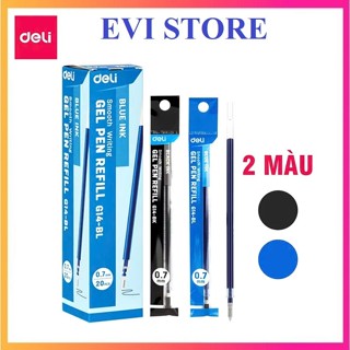  Set 5 ruột bút ký Deli EG14   Ruột bút gel nước G14 ngòi 0.7mm thay cho các bút gel dạng đậy nắp 