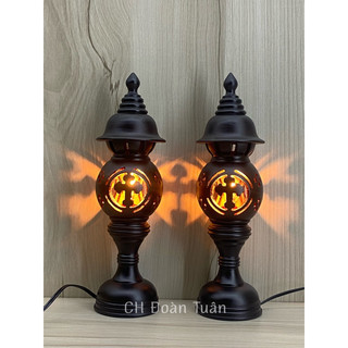 đèn thờ gỗ thánh giá kèm bóng (giá bán /1 cái)-Đèn gỗ công giáo