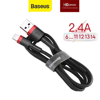 Cáp sạc BASEUS Cafule USB to Lighting bọc dù siêu bền chống gập gãy truyền dữ liệu  sợi Kevlar sạc nhanh HDStore91