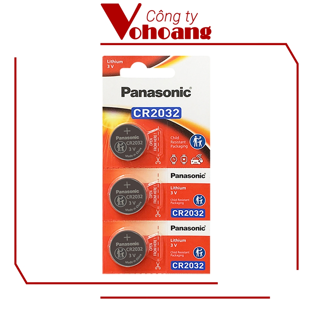 3 viên Pin Panasonic CR2032 Lithium 3V / DL2032 / ECR2032 / GPCR2032