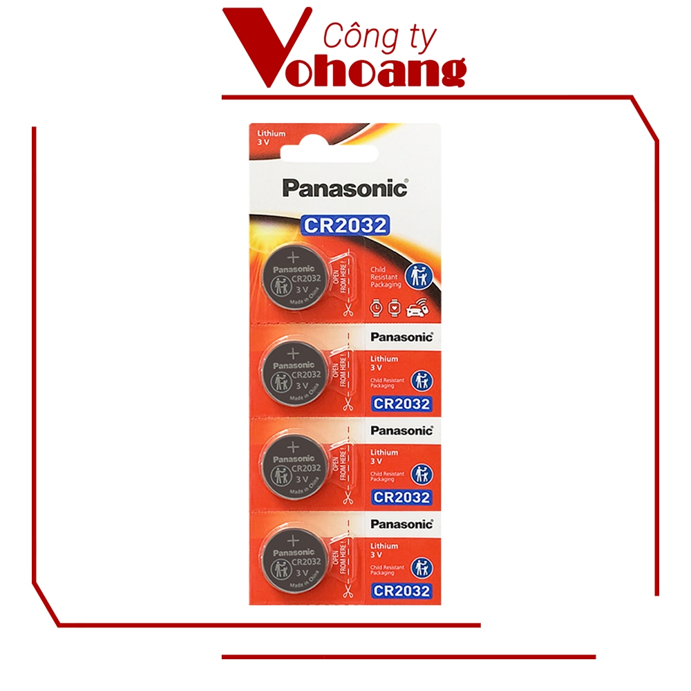 4 viên Pin Panasonic CR2032 Lithium 3V / DL2032 / ECR2032 / GPCR2032