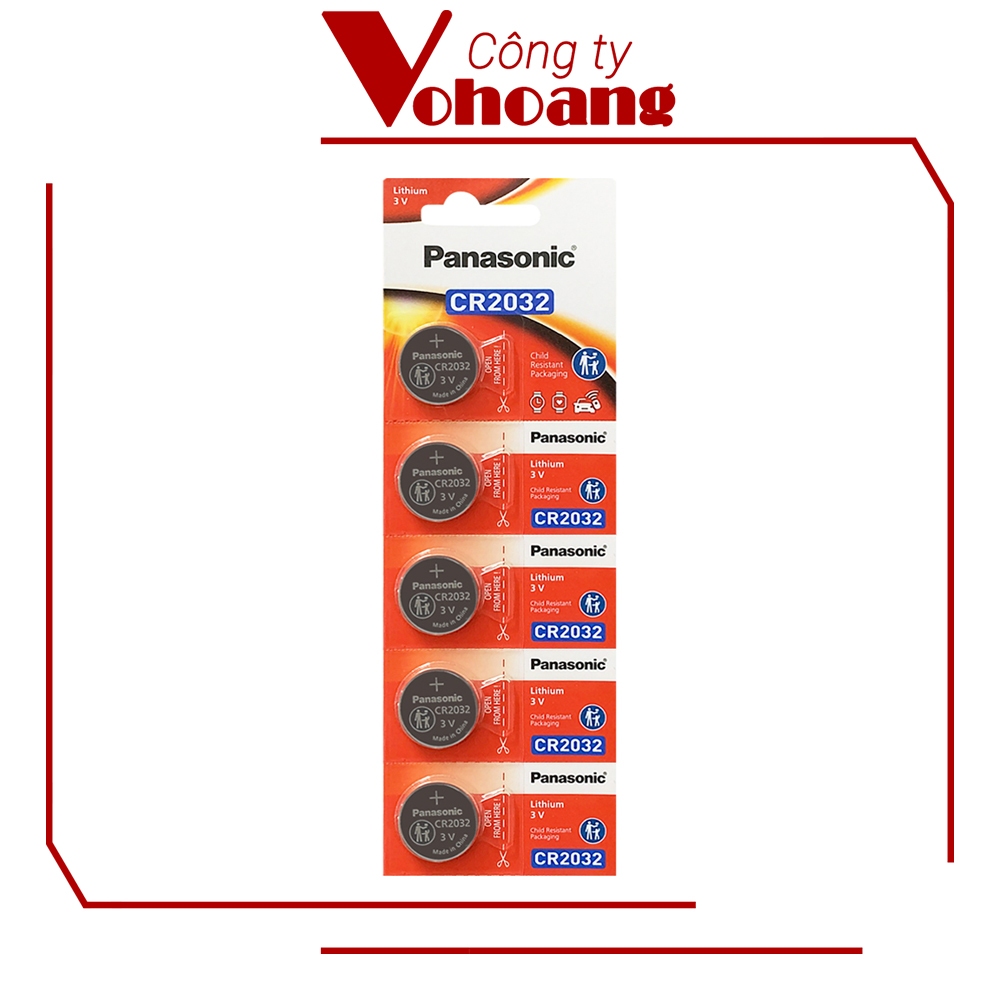5 viên Pin Panasonic CR2032 Lithium 3V / DL2032 / ECR2032 / GPCR2032