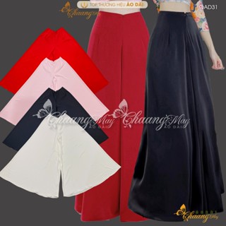 Quần lụa giả chân váy đầm nữ CHAANG may sẵn quần mặc áo dài cách tân nữ truyền thống Mỹ kiểu 2 ống xéo rộng đẹp QAD31