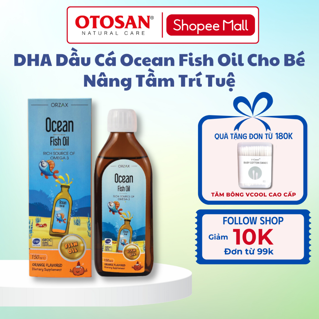 Bổ sung Omega 3 DHA EPA Ocean Fish Oil  Orzax Vị Cam Ngọt Cho Bé Bổ Sung Khoáng Chất Vitamin Thiết Y