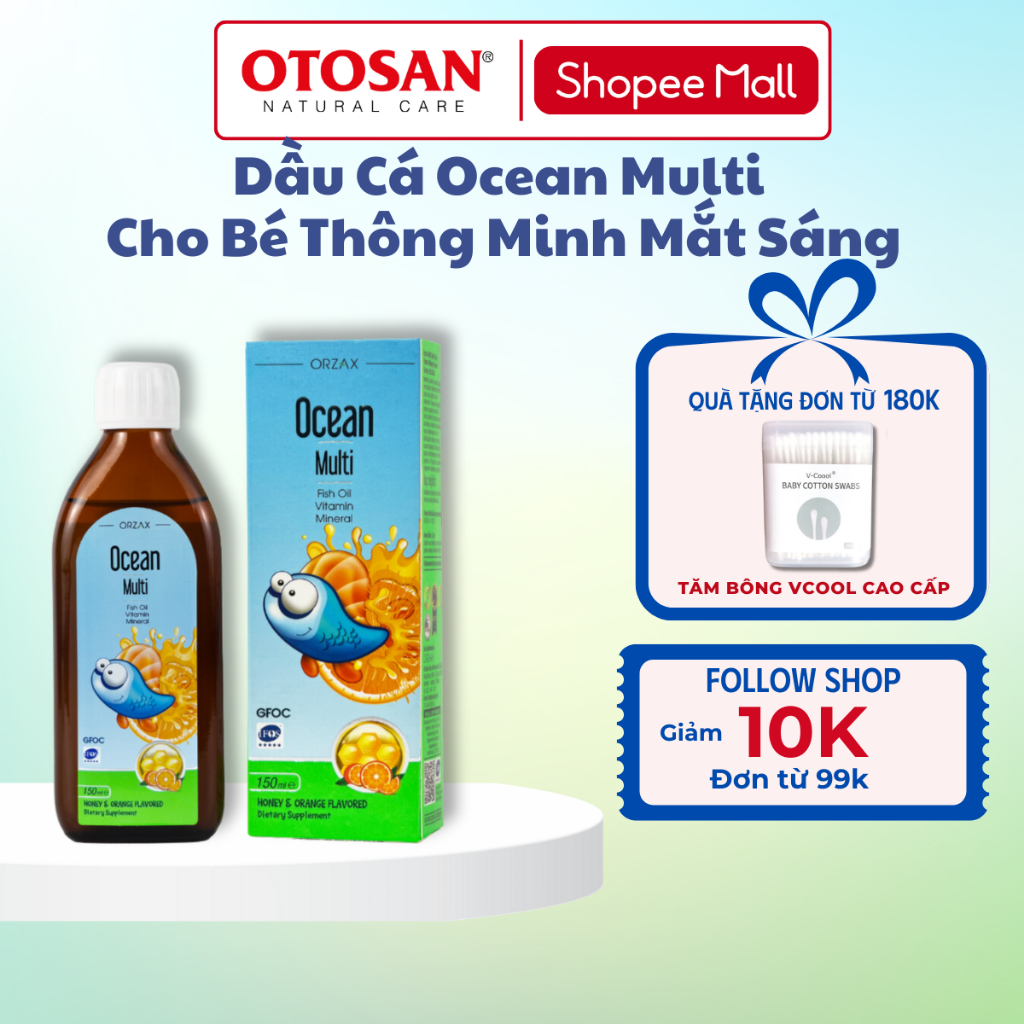 Bổ sung Omega 3 Ocean Multi Orzax Vị Mật Ong Cung Cấp Vitamin Tổng Hợp Giúp Bé Phát Triển Tối Ưu 150