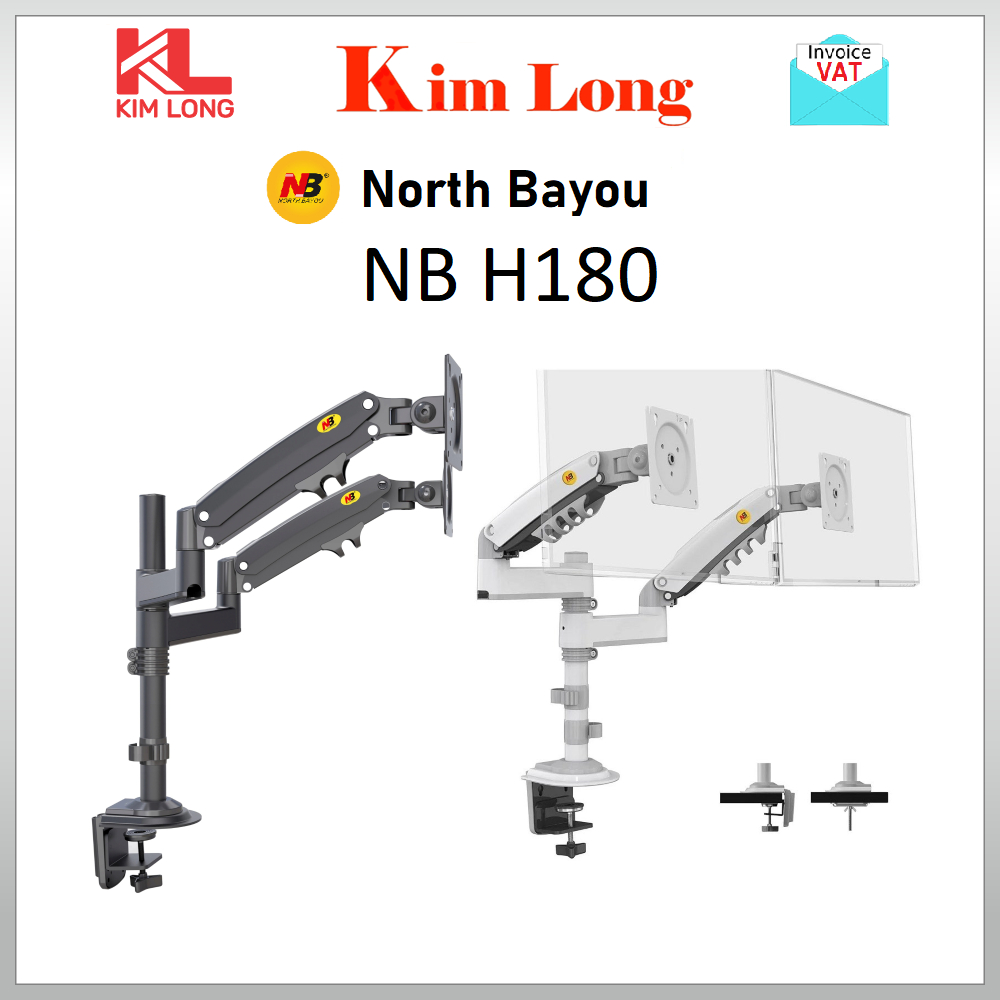 Giá treo đỡ 2 màn hình 17-27 inch NB-H180 North Bayou Xoay linh hoạt Tải 2-9kg - Hàng chính hãng