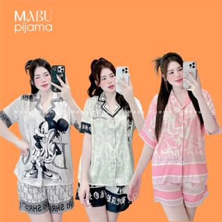 Bộ Pijama Labubu mặc nhà lụa mềm, Pijama dài tay, đồ bộ nữ ngắn lụa satin dễ thương cute Freesize 40kg - 70kg