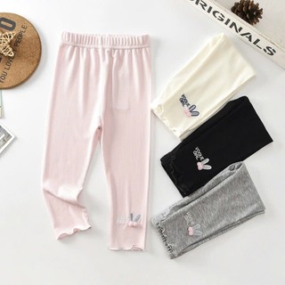 Quần tất thun tăm cao cấp cho bé ,Quần Legging Mùa Hè Dài Bé Gái Thoải Mái Và Sang Chảnh Đính Thỏ Quần Dài Bé Gái Cotton
