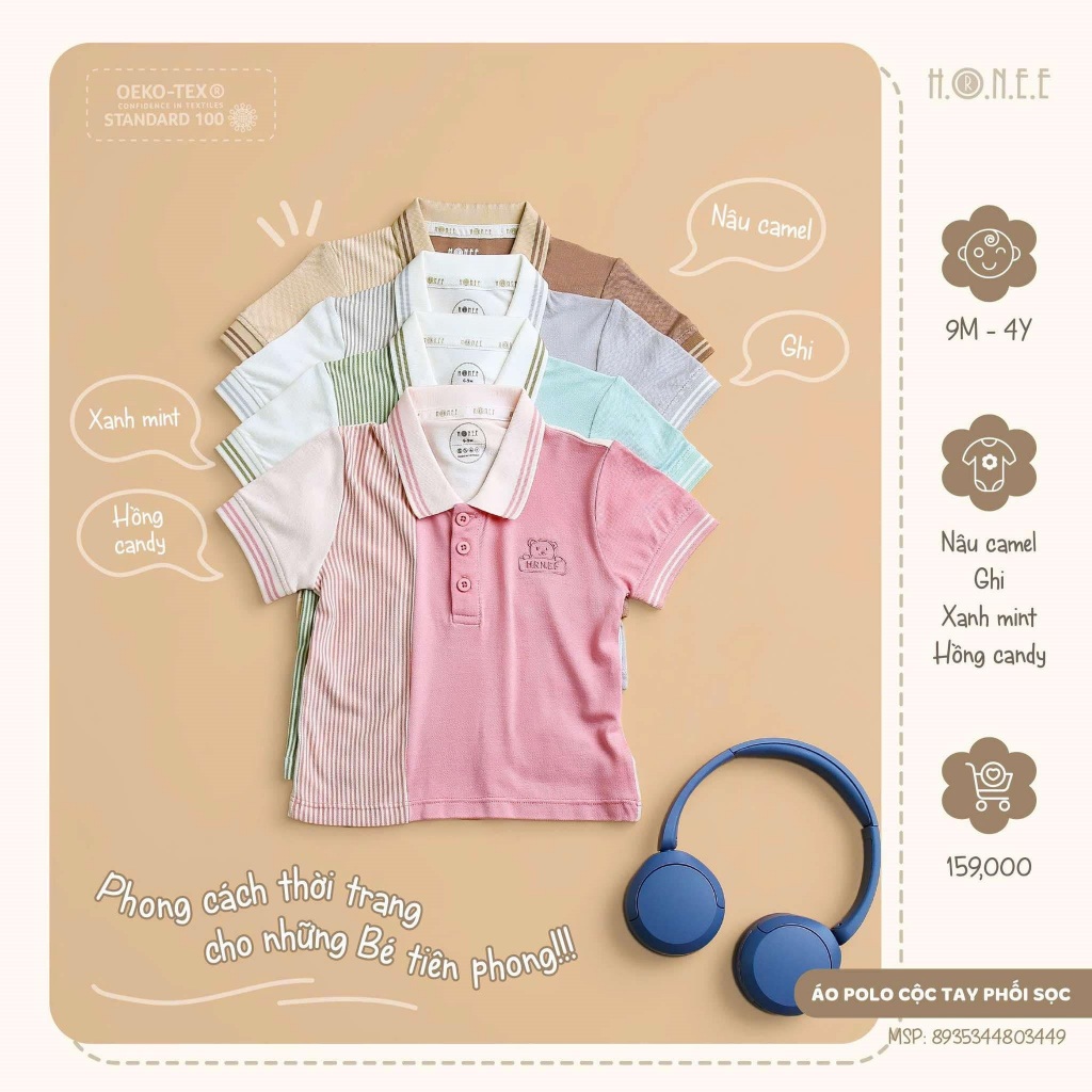 [Hrnee/Chính Hãng] Set sơ mi cộc, quần Jean Hrnee cho bé trai size 6m-4y