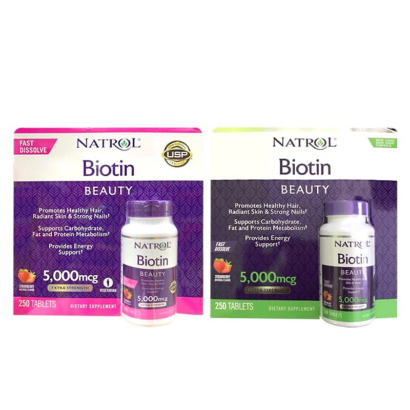Viên Uống Natrol Biotin 10000 Mcg hộp 100 Viên Của Mỹ - Biotin 10.000 mcg SẴN