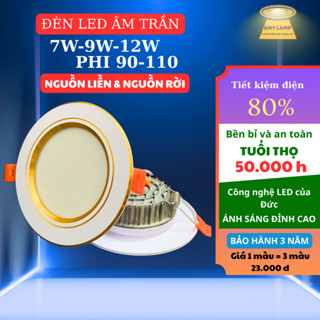 Bóng đèn led trang trí âm trần siêu sáng 3 màu 7W 9W đèn mắt trâu trần thạch cao tiết kiệm điện AMY