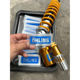 Tem Ohlins Xanh Dán Bình Dầu Decal Kéo Lụa