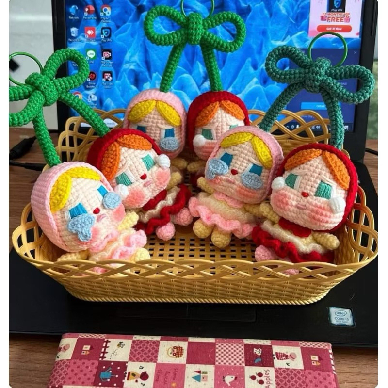 Crochet Cherry Crybaby | Crochet Cherry Crybaby Crying for love | Móc khoá Cherry Crybaby