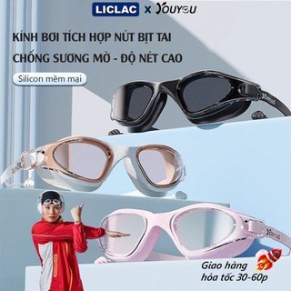  Kính Bơi Cao Cấp Youyou chống sương mờ viền Silicon mềm chống nước tích hợp 2 nút bịt tai KB61223 