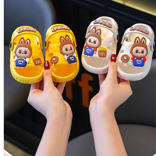 Hót _Dép lê 2 quai cho bé gái bé trai gắn hinfg Labubu đế chống trơn chống trượt  Thế giới đồ của Bé