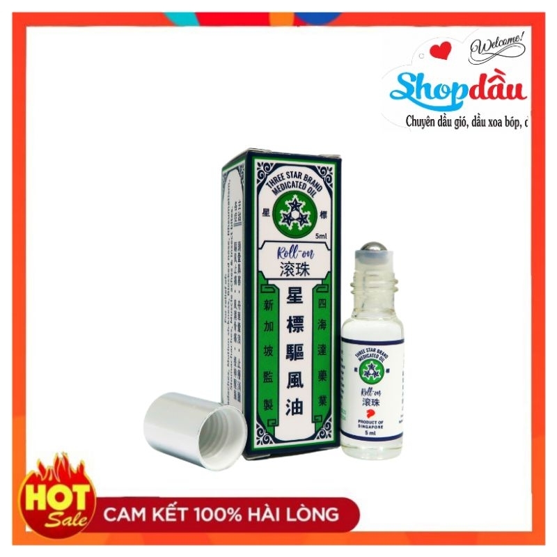 Dầu Gió Bi Lăn Three Star 5ml