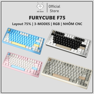 [HỎA TỐC HN - HCM] Bàn phím cơ CNC Nhôm | 3 modes | Núm | 2 keys | Hotswap | RGB | Furycube F75