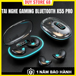 Tai Nghe Ngủ Bluetooth X55, Tai Nghe Không Dây X55 Pro Mẫu Mới Mỏng Nhẹ Nằm Ngủ, Micro Tích Hợp Tặng bao tay